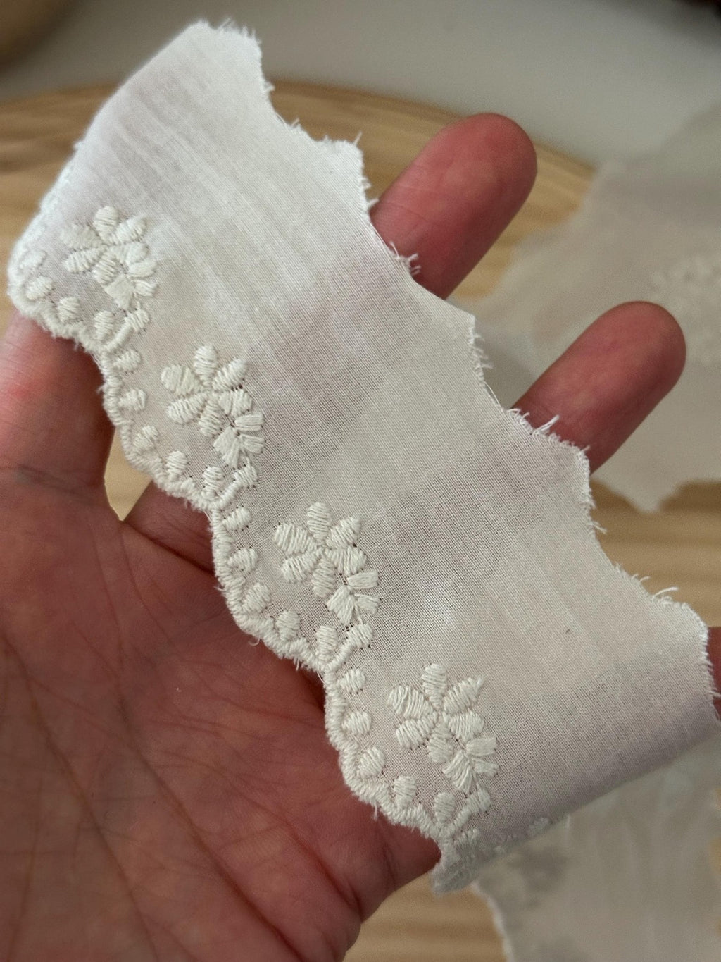 5Yds Non-Stretch 1.7" Off-White Cotton Floral Eyelet Lace Trim Wholesale