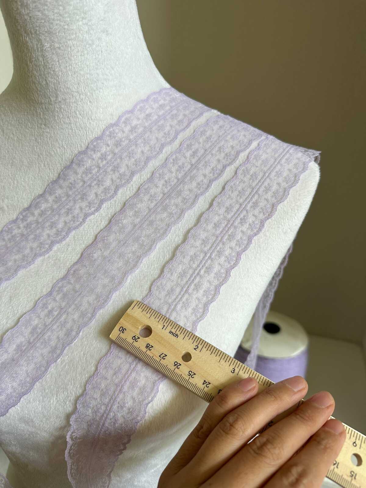 10yds 1.5 Inch Purple Rigid Lace Trim, Double Scalloped Floral Lace for Sewing, Gothic & Classic Lolita Crafts Retail Wholesale