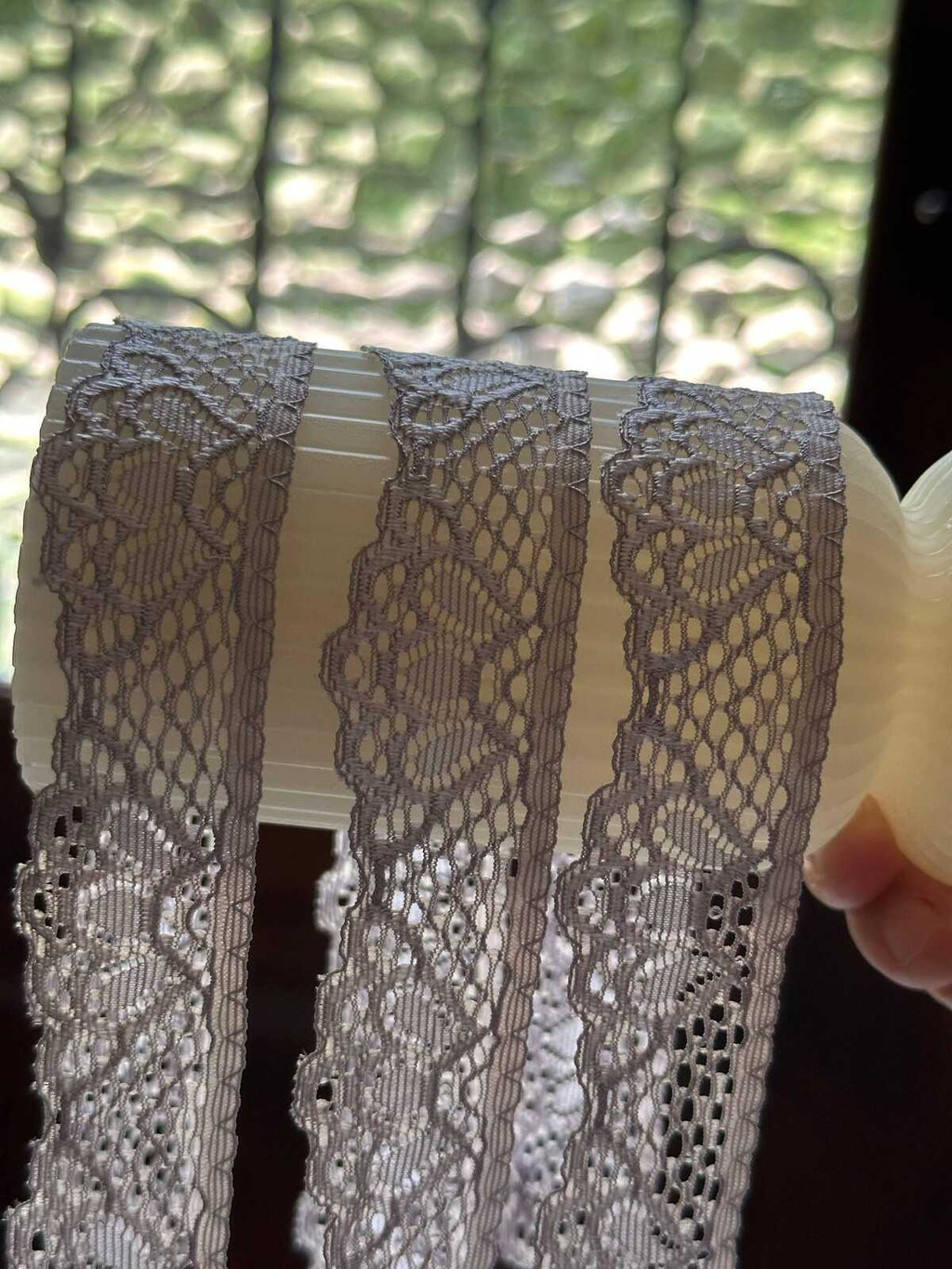 10yds  1" Smoky Mauve Stretch Lace Trim Taupe Purple Elastic Scalloped Ribbon for Lingerie Doll Clothes Garment Sewing Crafts