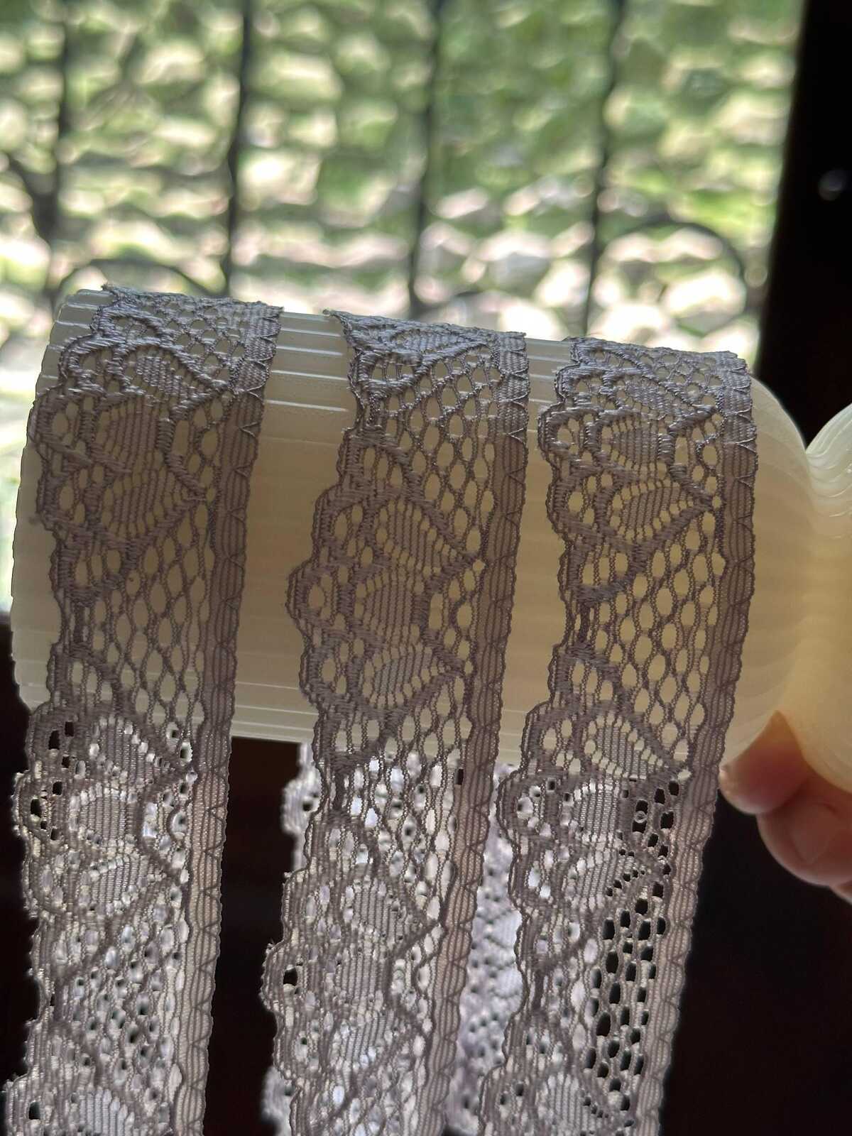 10yds  1" Smoky Mauve Stretch Lace Trim Taupe Purple Elastic Scalloped Ribbon for Lingerie Doll Clothes Garment Sewing Crafts