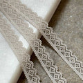 10yds Greige Stretch Lace Trim by Yard, Oatmeal Ultra Narrow Elastic Ribbon, Coquette Craft Supply, 0.35", Retail Wholesale Bulk