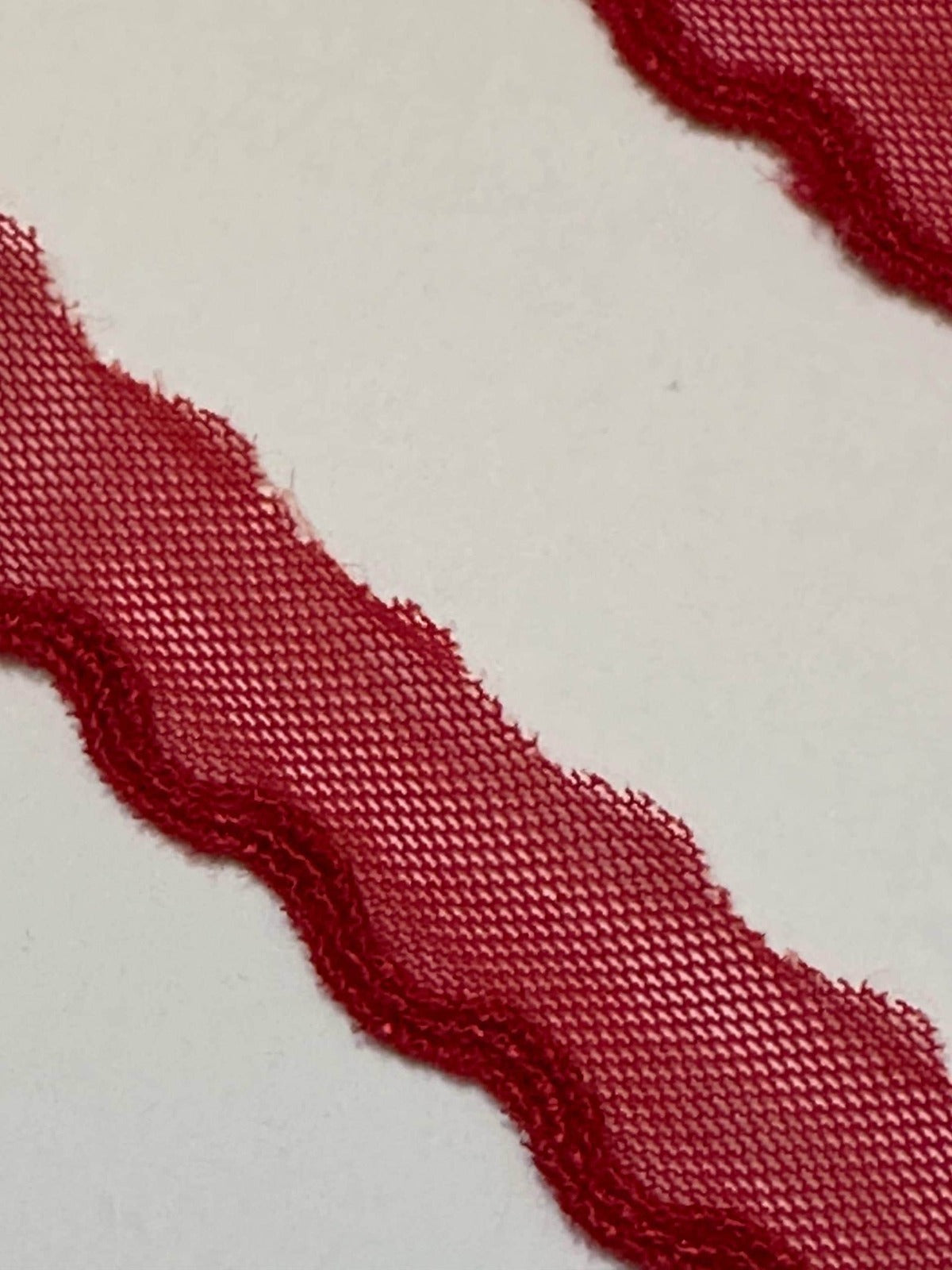 10yds Red Scalloped Mesh Lace Trim by Yard, Crescent Non Stretch Ribbon, Coquette Craft Supply, 0.6", Retail Wholesale Bulk