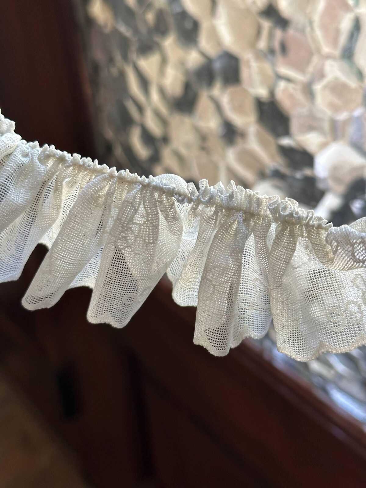 10yds  Ivory White Honeybee Stretch Elastic Lace Trim by the Yard, Super Soft Ultra Flexible Ribbon for Baby Headband Nursery Crafts, 2"