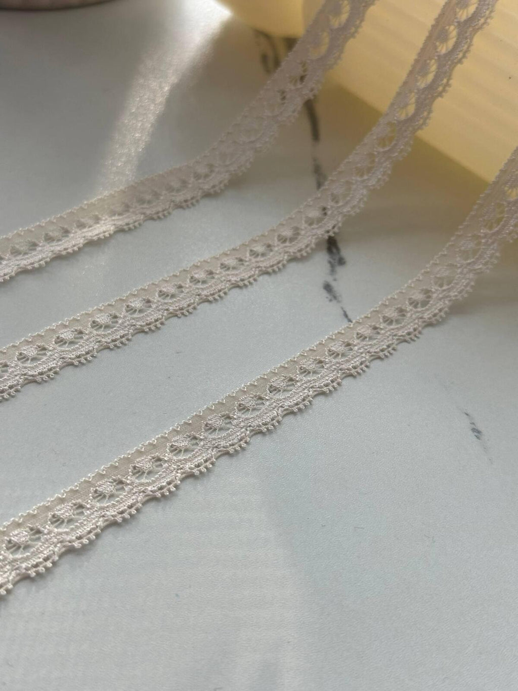 10Yds Japan  Stretch 0.45" Off-White  Eyelash Stretch Lace Wholesale