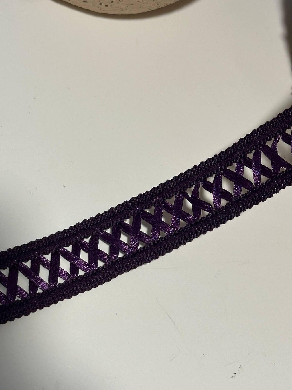 10Yds Non-Stretch 0.9" Dark Purple Woven Satin Ribbon Braid Trim,  Wholesale