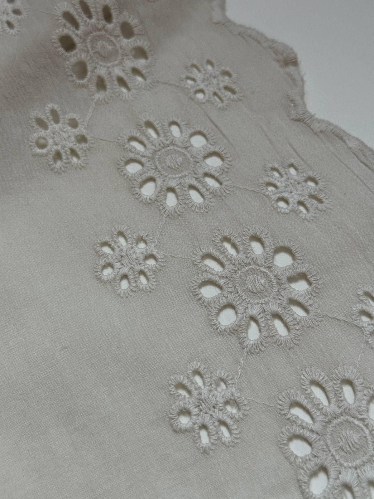 3Yds Non-Stretch 7" Wide Oatmeal Grey Cotton Lace Trim, Bulk Clearance Coquette Y2K Lace, Garment Trim, DIY Sewing, Retail Wholesale