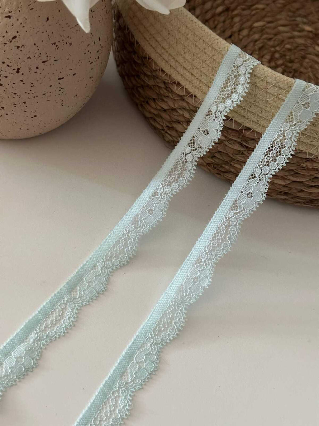10Yd Stretch 0.6" Light Ice Blue Shell Scallop Lace Trim, Craft Sewing Wholesale