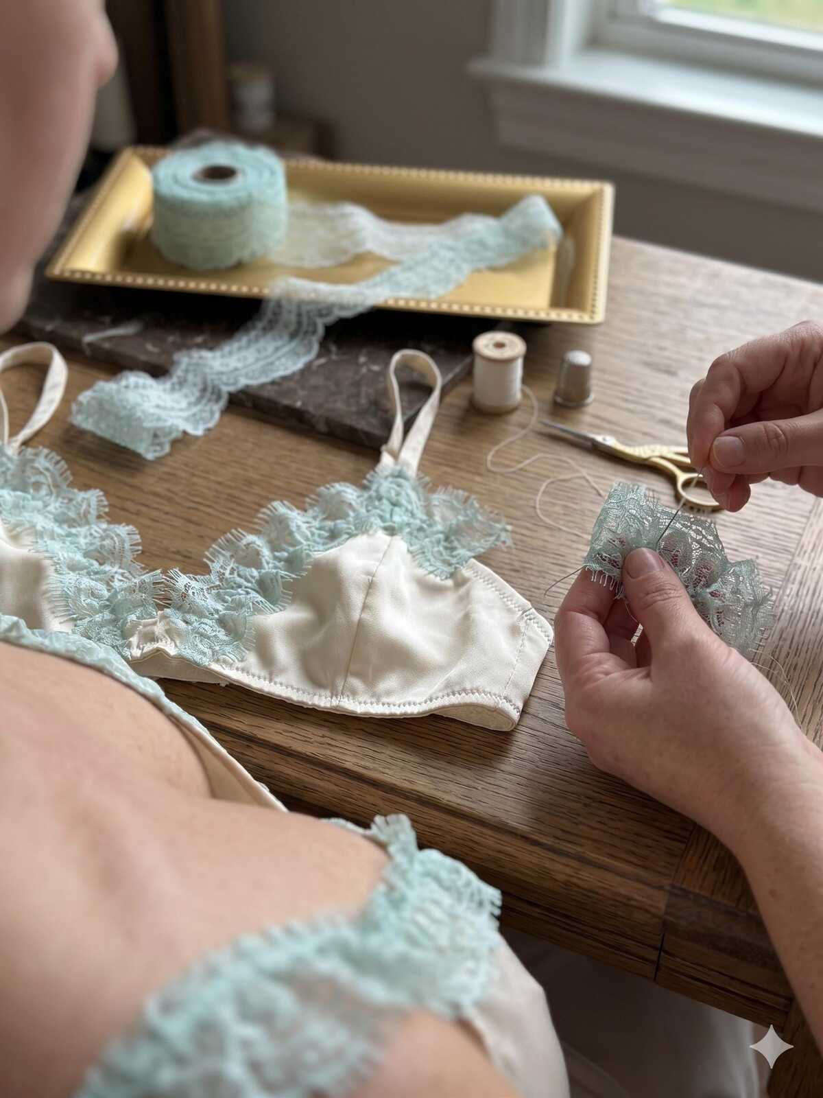 Sage Foam Green Floral Eyelash Lace Trim, 1.5 Yard Piece, Delicate Scalloped Eyelash Ribbon for Crafts, 1.25", Retail Wholesale Bulk