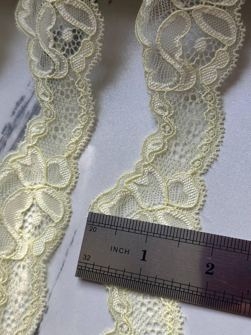 5yds Butter Yellow Floral Lace Trim, 1.75" Stretch Ribbon, Bulk Clearance Coquette Y2K Lace, Lingerie Lace, DIY Sewing, Retail Wholesale