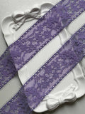 10yds Dusty Lavender Purple Floral Stretch Elastic Lace Trim Eyelash Fringe Straight Edge Galloon for Lingerie Underwear sewing Crafts 1.75"