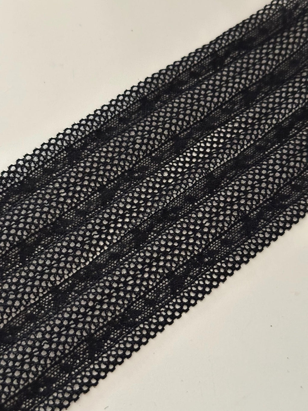 3Yds Stretch 3" Black Mesh Geometric Pattern Stretch Lace Trim, Wholesale