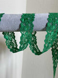 10yds  1.5" Kelly Green Stretch Elastic Lace Trim Floral Silky Shiny Scalloped Edge Ribbon for Lingerie  Crafts Sewing Retail Wholesale