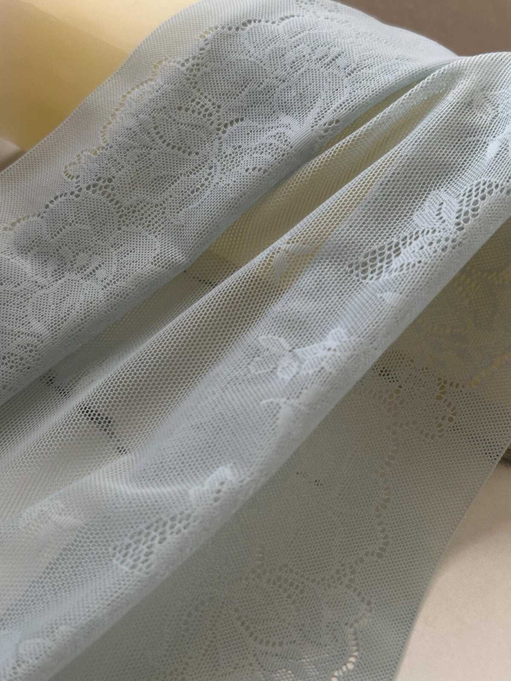 1Yd Stretch 12" Sage Seafoam Green Ultra Wide Floral Stretch Lace Wholesale