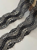 10yds Black Gold Metallic Lace Trim, 2" Rigid Ribbon, Bulk Clearance Coquette Y2K Lace, Garment Trim, DIY Sewing, Retail Wholesale