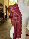 7.5" Burgundy Stretch Lace Trim Wide Wine Red Floral Elastic Galloon Scalloped Edge Lace for Lingerie Underwear Garment Sewing Crafts