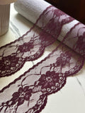 10yds Burgundy Floral Lace Trim by Yard, Non Stretch Drape Ribbon, Soft Skin Friendly Coquette Craft Supply, 2", Retail Wholesale Bulk