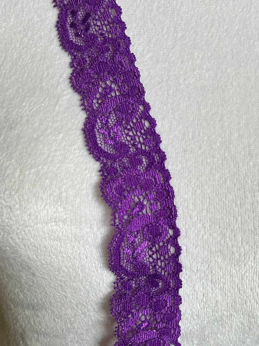 10yds 1.5" Purple Stretch Lace Trim Wide Violet Floral Elastic Galloon Scalloped Edge Lace for Lingerie Underwear Doll Clothing Sewing