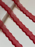 10yds Red Scalloped Mesh Lace Trim by Yard, Crescent Non Stretch Ribbon, Coquette Craft Supply, 0.6", Retail Wholesale Bulk