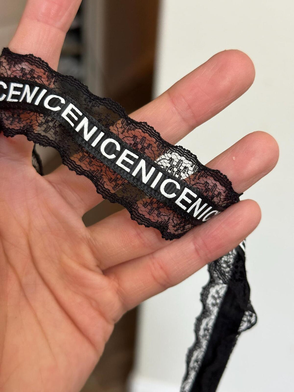 10Yds Non-Stretch 0.8" Black Letter Printed Mesh Lace Trim, Craft Wholesale