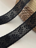 10Yds Stretch 1.3" Black Seamless Lingerie Lace Trim, Panties Sewing Wholesale