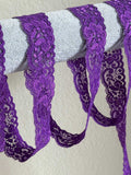 10yds 1.5" Purple Stretch Lace Trim Wide Violet Floral Elastic Galloon Scalloped Edge Lace for Lingerie Underwear Doll Clothing Sewing