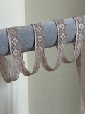 10yds 0.7" Dusty Mauve Stretch Elastic Lace Trim Dainty Scalloped Edge Geometric Argyle Ribbon for Lingerie Crafts Sewing Retail Wholesale