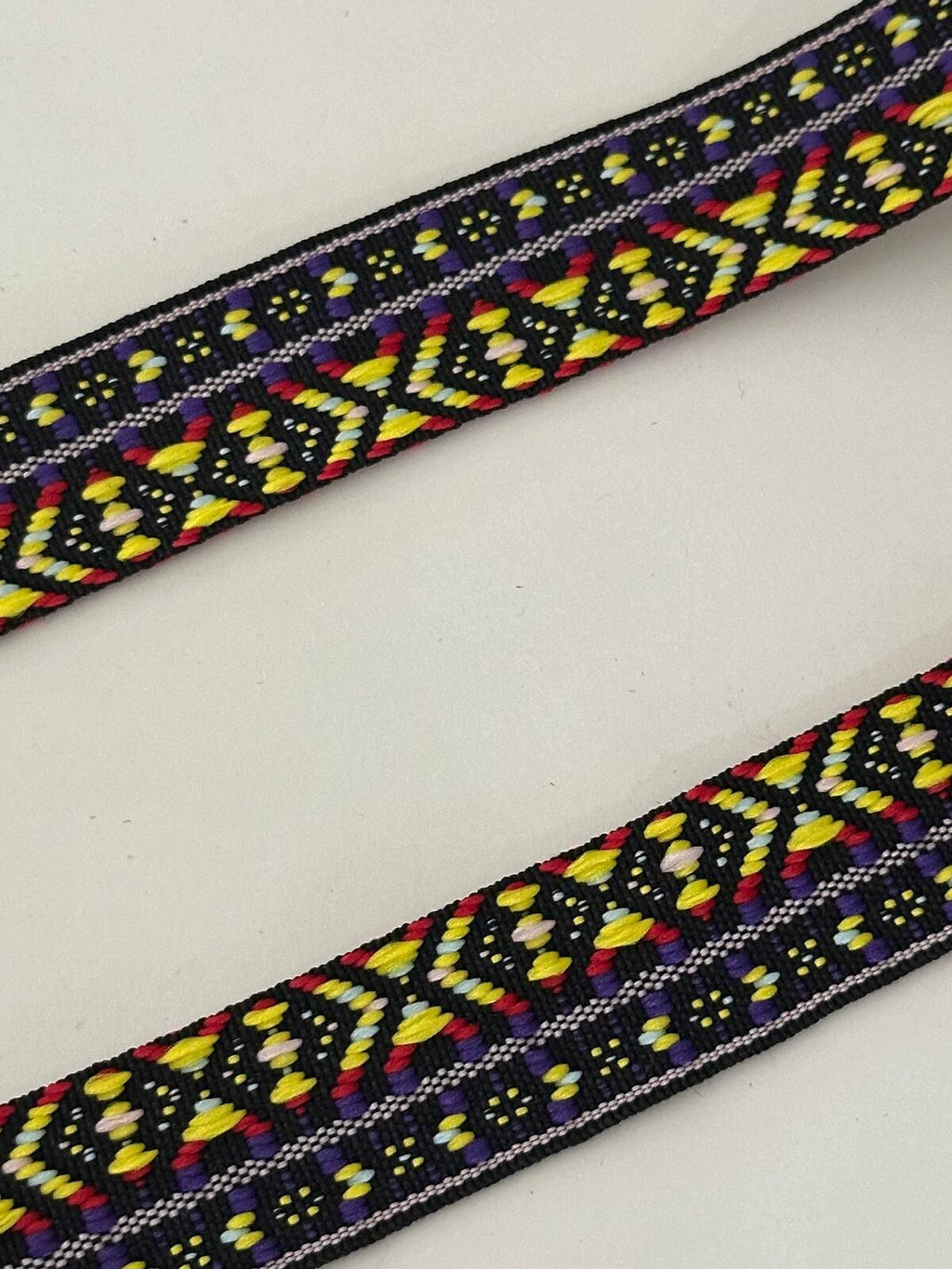 5Yds Non-Stretch 1" Tribal Jacquard Ribbon Trim, Boho Vintage Craft Wholesale