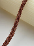 6Yds Non-Stretch 0.3" Brown Woven Braided Gimp Scroll Trim Ribbon Wholesale