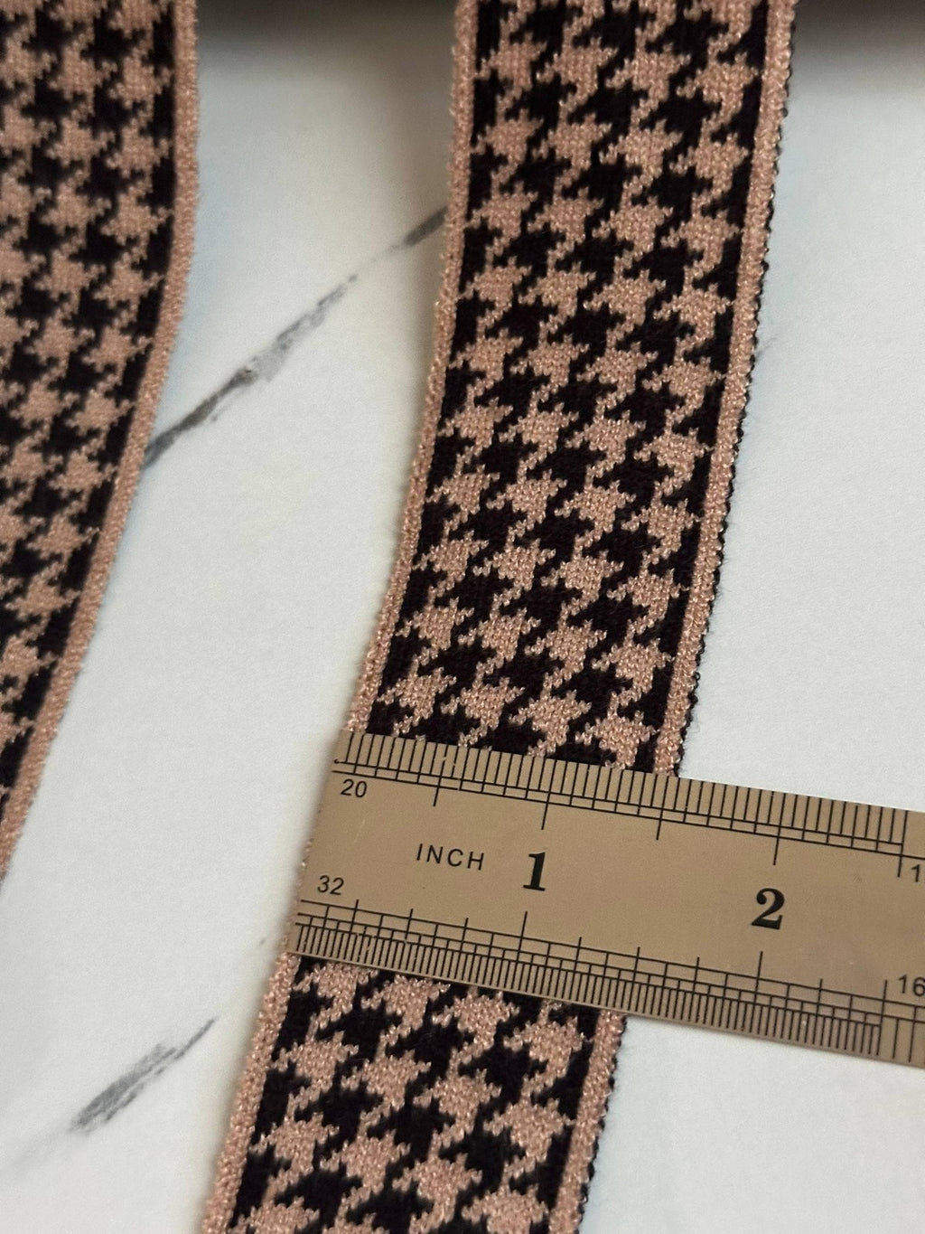 Soft Houndstooth Knit Ribbon Trim, 1.5" Elastic Webbing, Bulk Clearance Coquette Y2K Lace, Garment Trim, DIY Sewing, Retail Wholesale