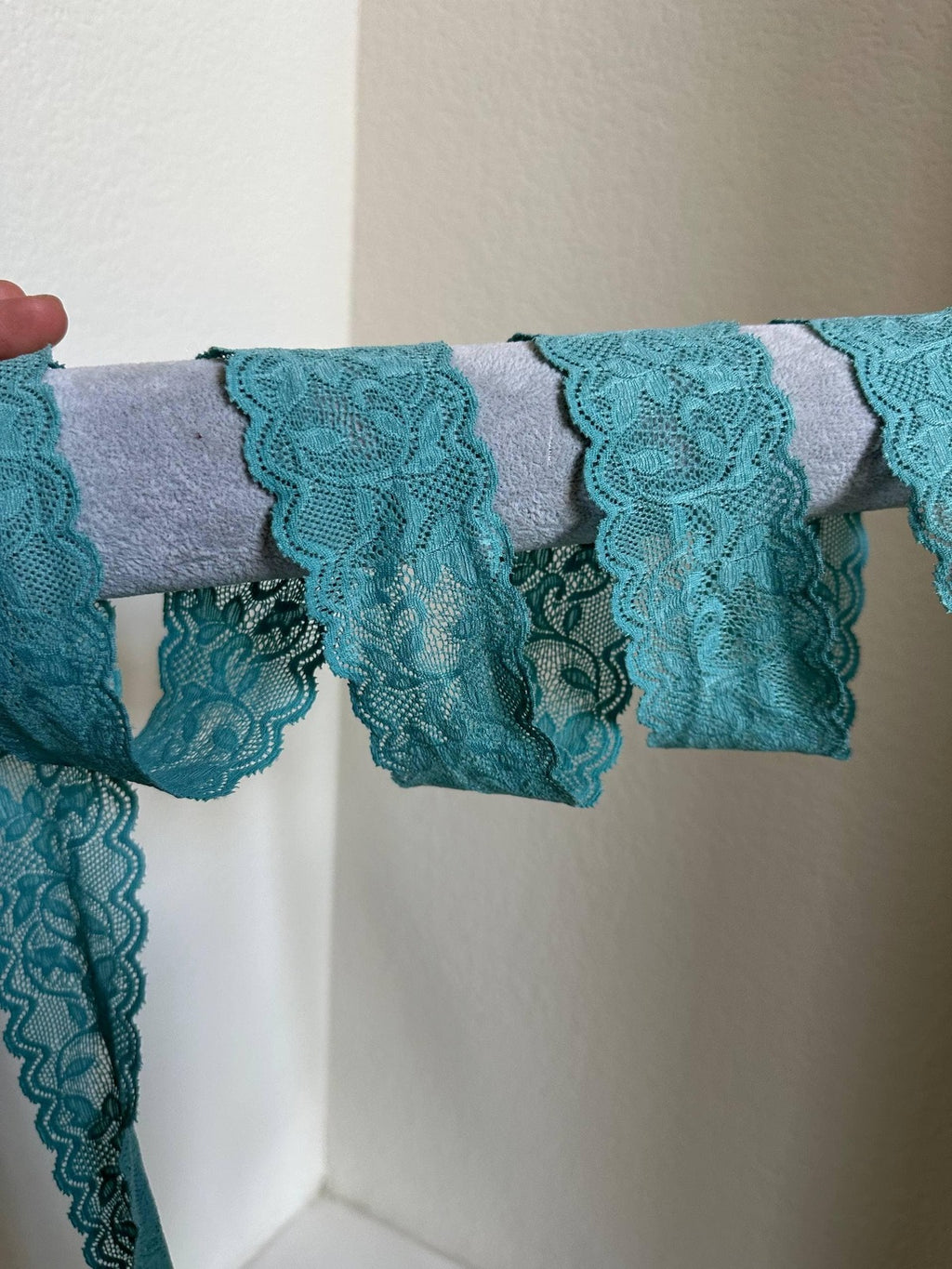 10yds 2" Sage Green Stretch Lace Trim Muted Floral Elastic Galloon Scalloped Edge Ribbon for Lingerie Underwear Doll Clothing Sewing