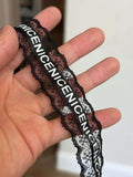 10Yds Non-Stretch 0.8" Black Letter Printed Mesh Lace Trim, Craft Wholesale