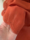 3Yds Non-Stretch 8" Wide Rust Cotton Eyelet Lace Trim, Bulk Clearance Coquette Y2K Lace, Garment Trim, DIY Sewing, Retail Wholesale