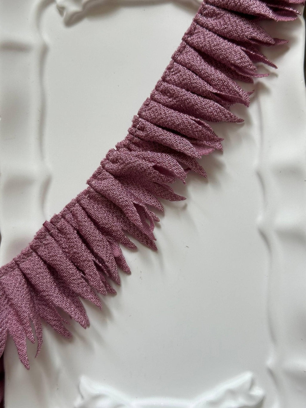 Dusty Mauve Pleated Fringe Trim by Yard, Pleated Ribbon, Soft Skin Friendly Coquette Craft Supply, 1", Retail Wholesale Bulk