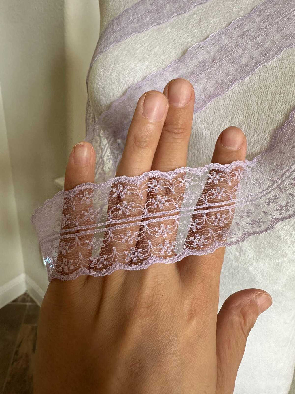 10yds 1.5 Inch Purple Rigid Lace Trim, Double Scalloped Floral Lace for Sewing, Gothic & Classic Lolita Crafts Retail Wholesale