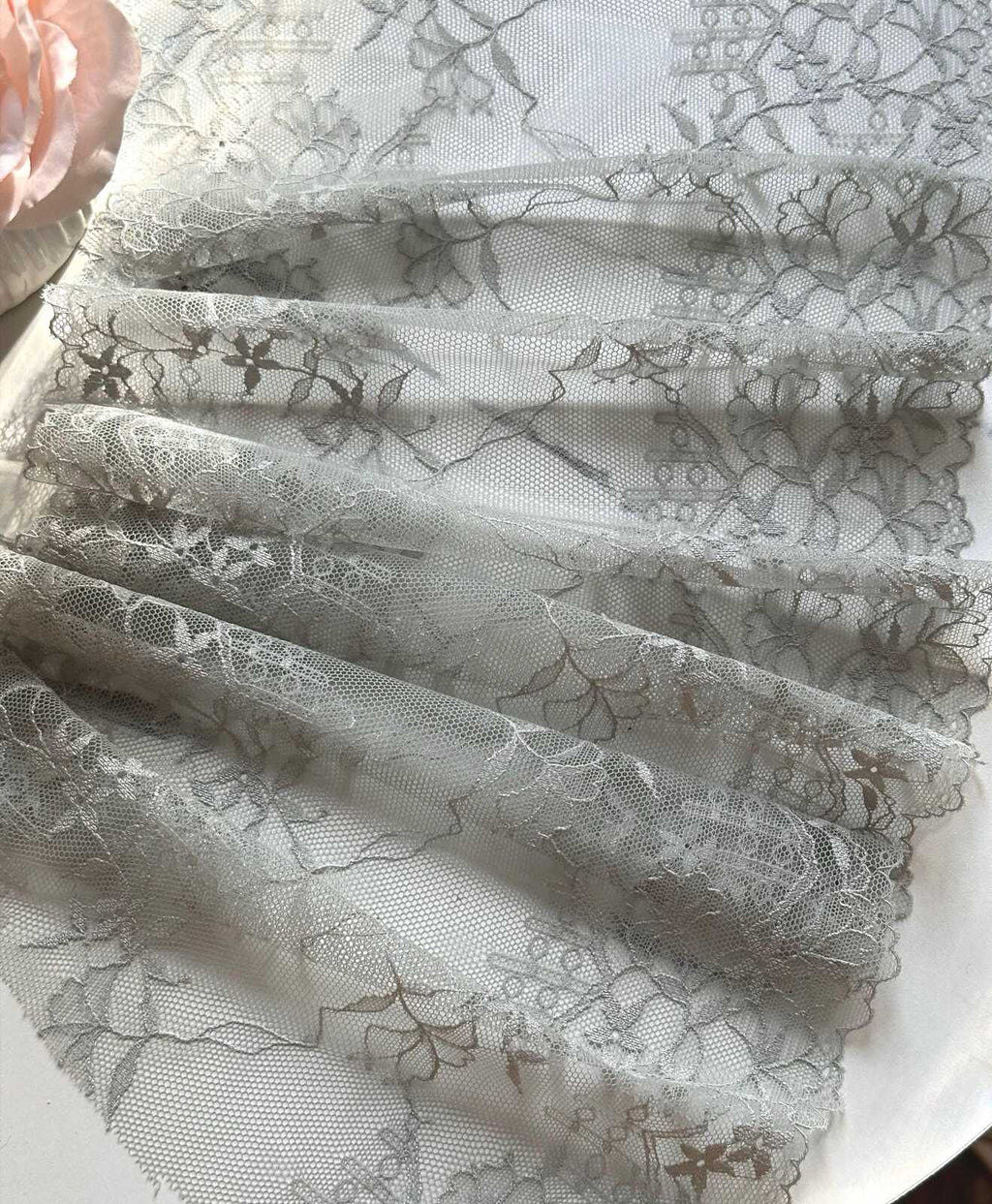 Sage Green Wide Lace Trim by Yard, 8.5" Floral Ribbon, Coquette Y2K Lace, Lingerie Lace, DIY Sewing Craft, Retail Wholesale