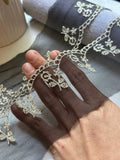 10yds Charcoal Black Gold Embroidered Organza Lace Trim by the Yard, Wide Structured Floral Border Ribbon for Curtains Pillows Crafts, 2.5"