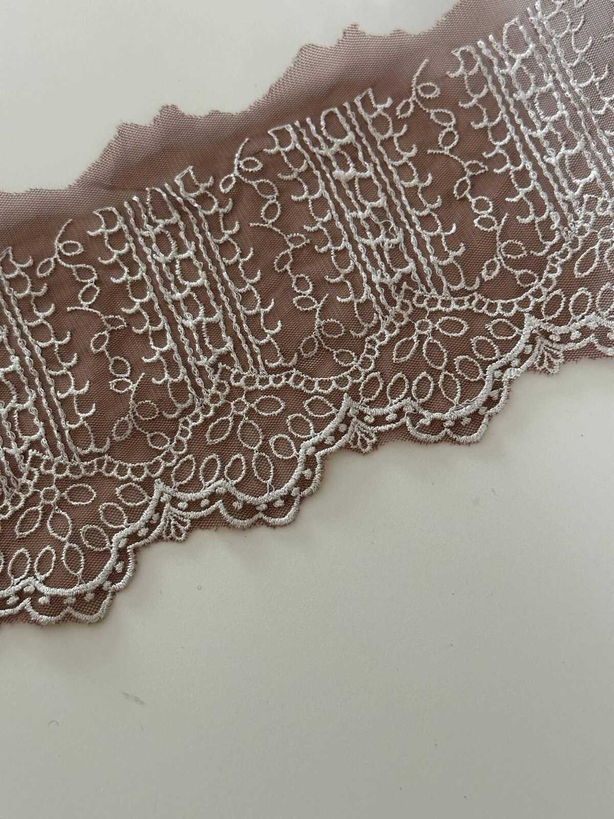 10yds Mocha Brown Cream Lace Trim, 4.5" Embroidered Ribbon, Bulk Clearance Coquette Y2K Lace, Garment Trim, DIY Sewing, Retail Wholesale