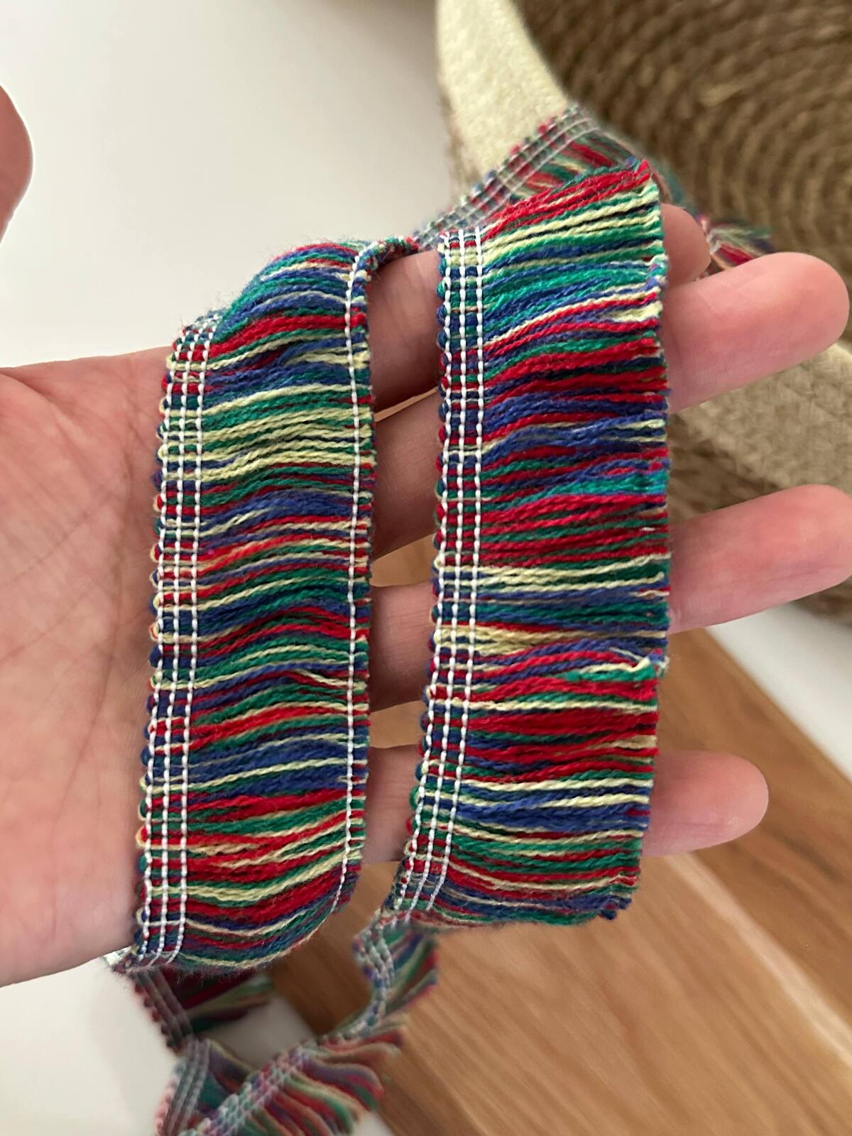 5Yds Non-Stretch 1.2" Wide Rainbow Yarn Tassel Fringe Trim, Bulk Clearance Boho Folk Lace, Garment Trim, DIY Sewing, Retail Wholesale