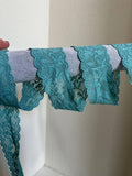 10yds 2" Sage Green Stretch Lace Trim Muted Floral Elastic Galloon Scalloped Edge Ribbon for Lingerie Underwear Doll Clothing Sewing