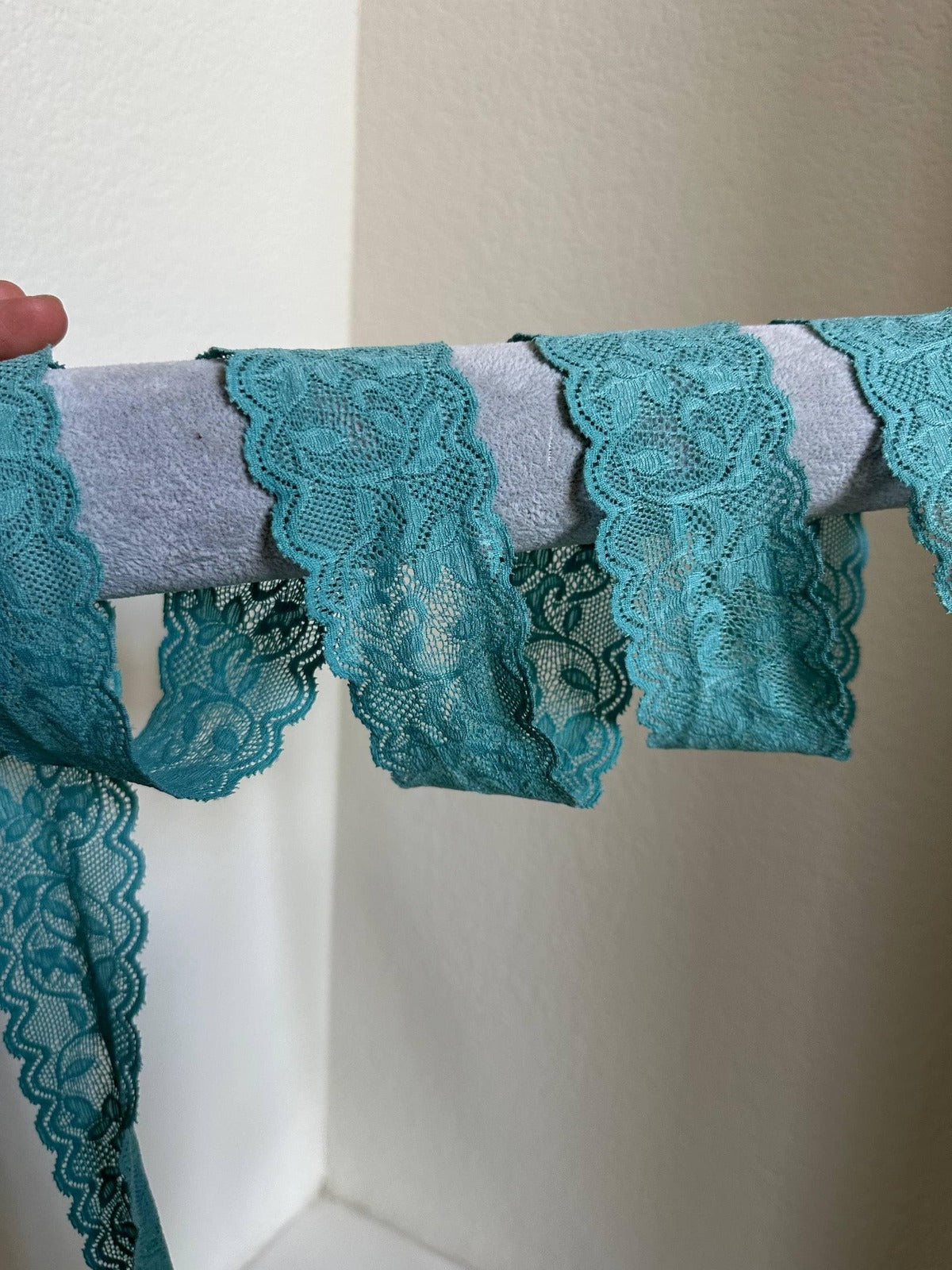 10yds 2" Sage Green Stretch Lace Trim Muted Floral Elastic Galloon Scalloped Edge Ribbon for Lingerie Underwear Doll Clothing Sewing