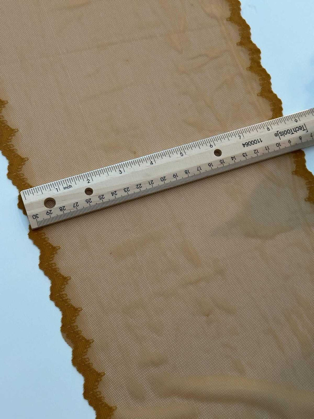1 yard Honey Gold Stretch Mesh Lace Trim, 8.5" Wide Ribbon, Bulk Clearance Coquette Y2K Lace, Lingerie Lace, DIY Sewing, Retail Wholesale