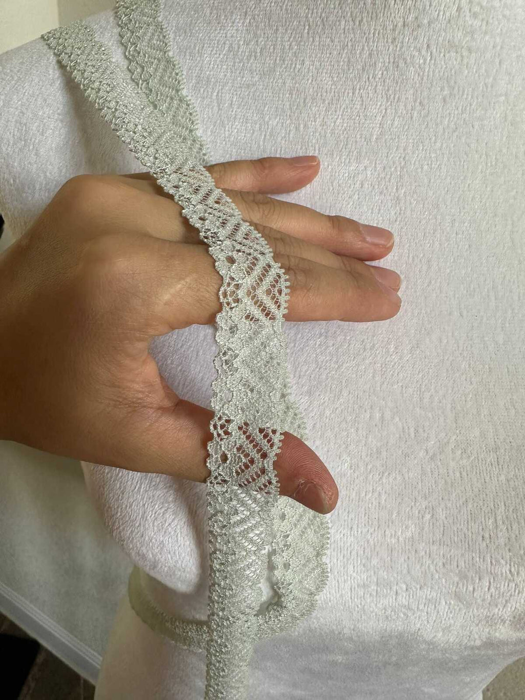 10yds Sage Green Stretch Lace Trim Mint Elastic Scalloped Picot Edge Lace Trim for Lingerie Underwear Garment Sewing by the Yard 0.7"