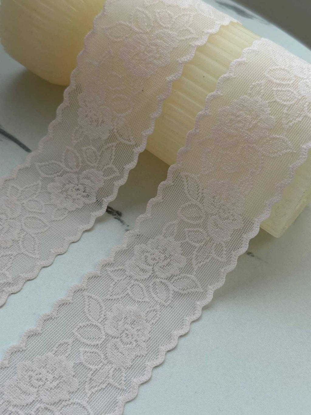10Yds Stretch 1.6" Soft Blush Pink Seamless Flat Stretch Lace Trim Wholesale