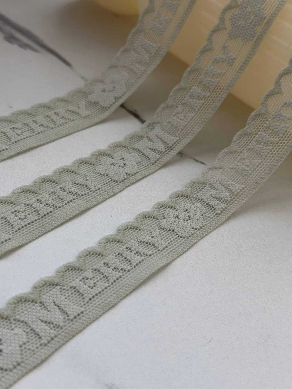 10Yds Stretch 0.7" Sage Olive Green Letter Flower Stretch Lace Wholesale