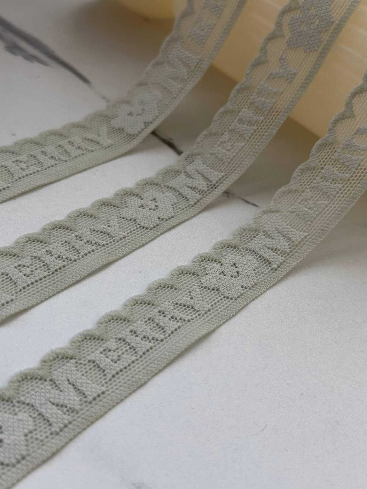 10Yds Stretch 0.7" Sage Olive Green Letter Flower Stretch Lace Wholesale