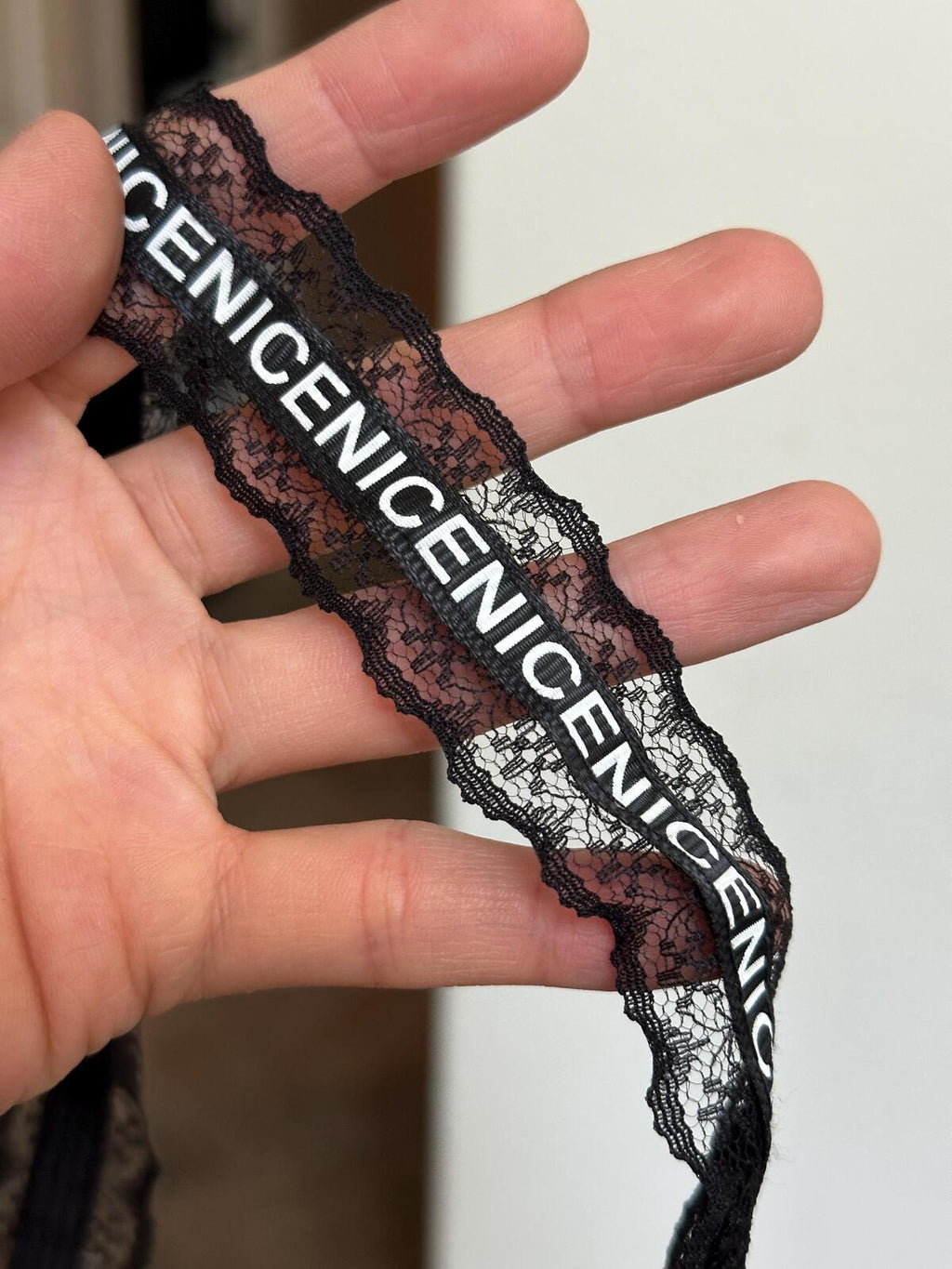 10Yds Non-Stretch 0.8" Black Letter Printed Mesh Lace Trim, Craft Wholesale