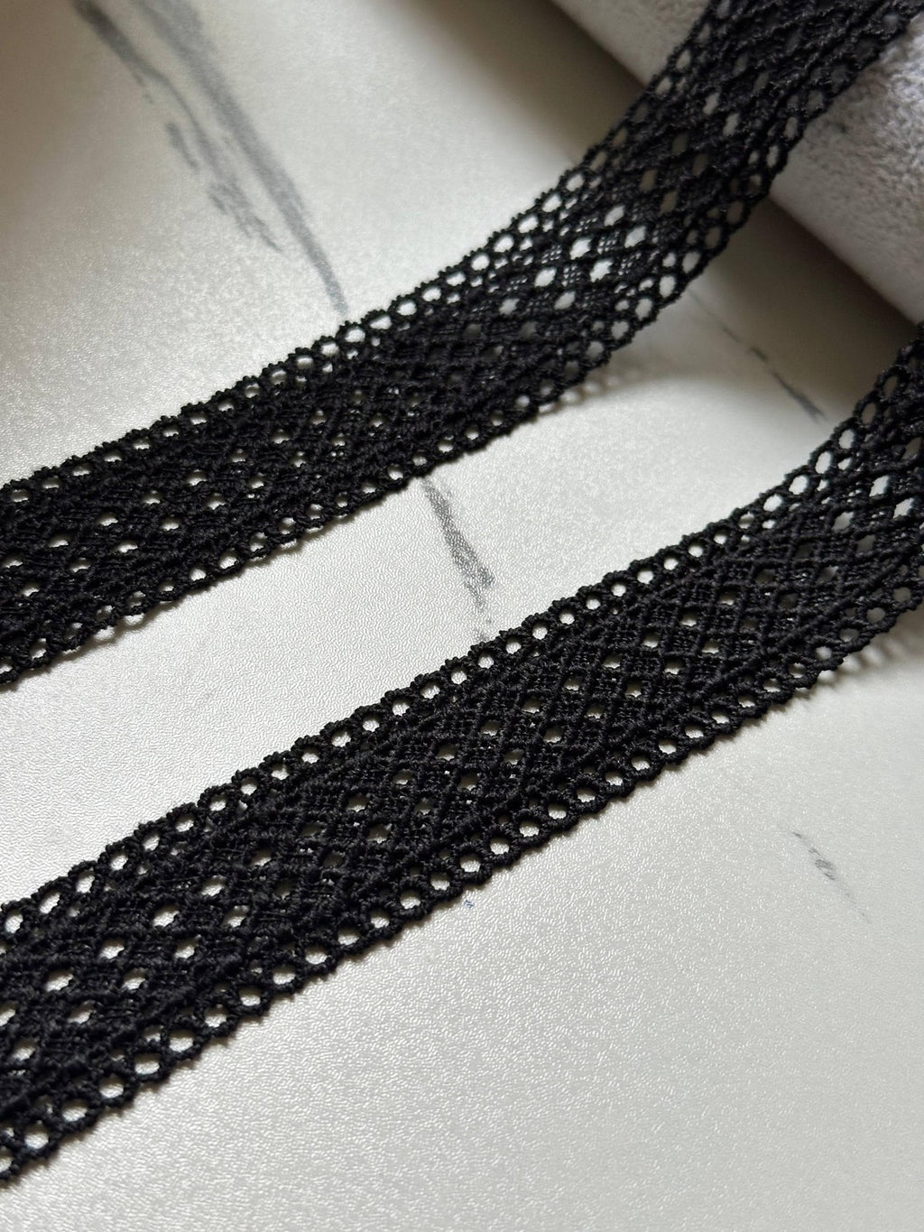 Black Water Soluble Lace Trim, 1" Guipure Ribbon, Coquette Y2K Lace, Choker Trim, DIY Sewing Craft, Retail Wholesale