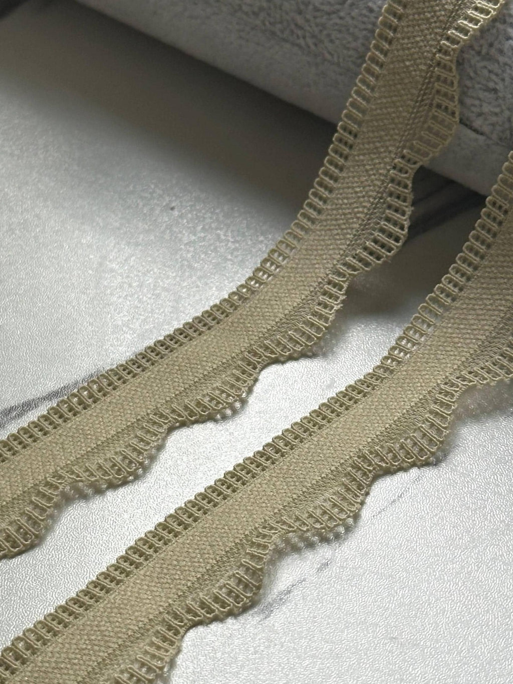 10yds  Oatmeal Elastic Lace Trim, 0.8" Scalloped Ribbon, Coquette Y2K Lace, Lingerie Lace, DIY Sewing Craft, Retail Wholesale