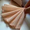 Nude Peach Stretch Mesh Lace Trim by the Yard, Wide Ribbon for Baby Headband Scrunchies Pleated Skirt, 3.5"
