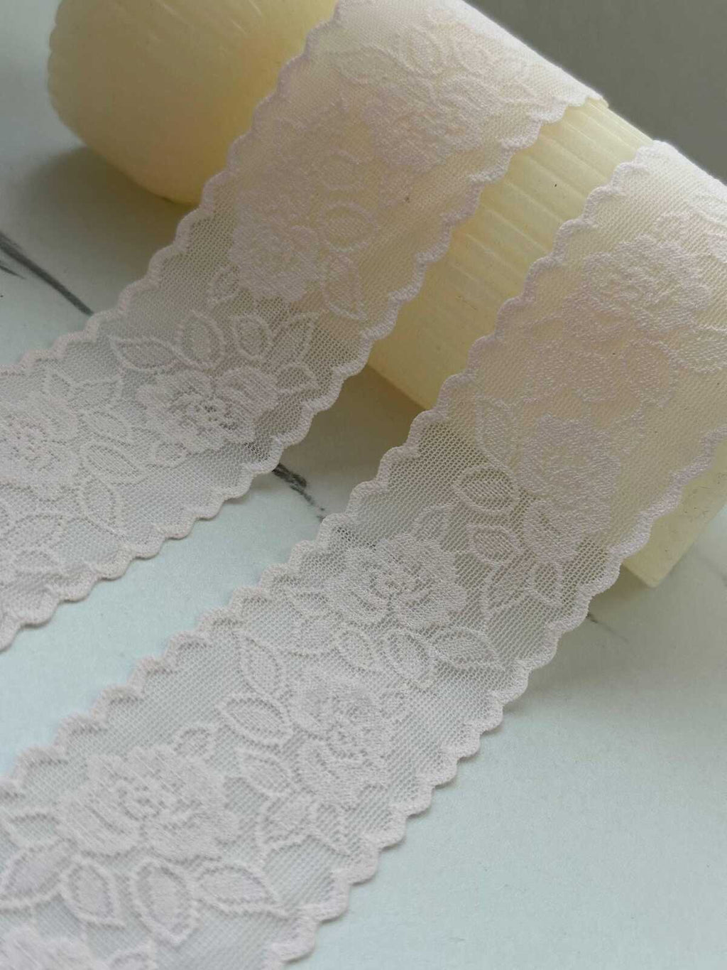 10Yds Stretch 1.6" Soft Blush Pink Seamless Flat Stretch Lace Trim Wholesale